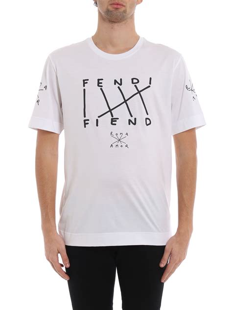 fendi t shirt men white|fendi fiend t shirt.